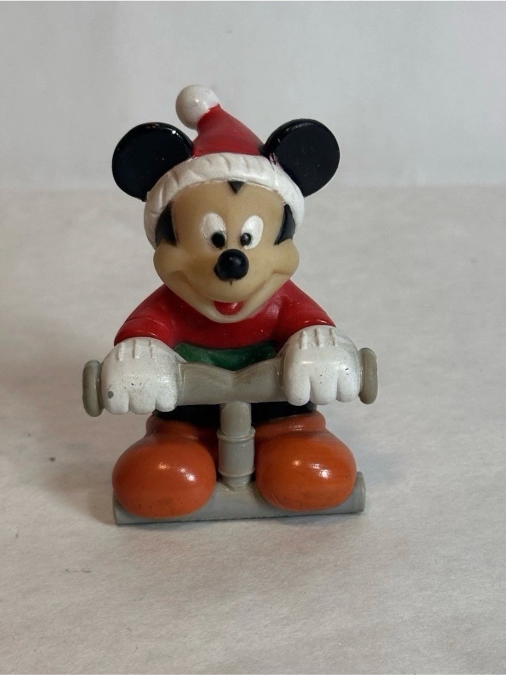 Vintage The Walt Disney Co Rubber Vinyl Santa Mickey Toy Figure NOT COMPLETE
